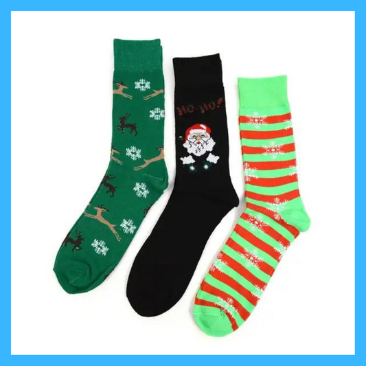 3-Pack Santa Holidays Crew Socks